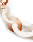 Collana girocollo a catena con inserti in acrilico ovali tono beige - Mya Accessories