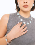 Collana girocollo con design circolare smaltato celeste - Mya Accessories