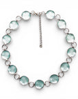 Collana girocollo con design circolare smaltato celeste - Mya Accessories