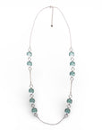 Collana lunga a filo con design circolare smaltato celeste - Mya Accessories