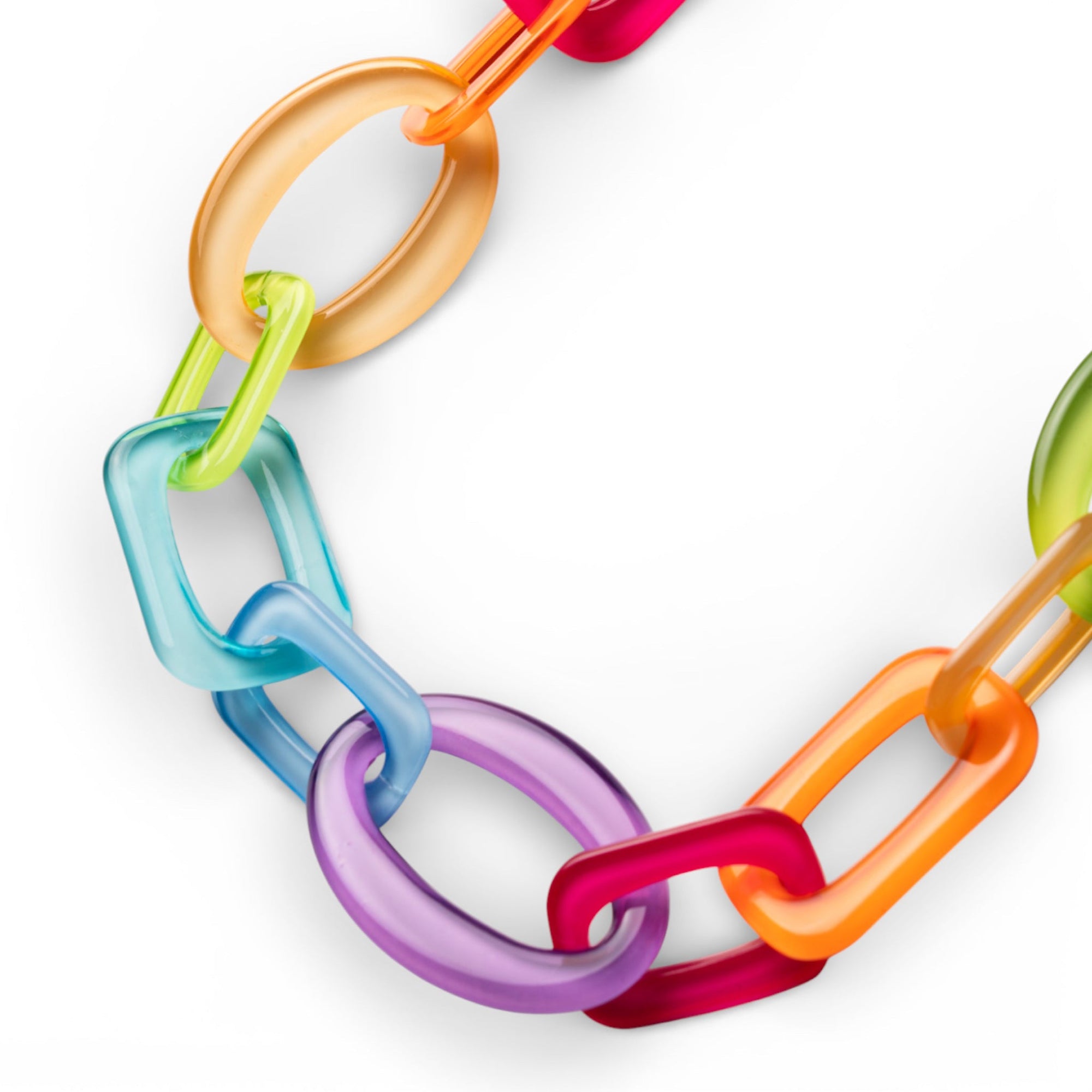 Collana lunga con catena in acrilico multicolore - Mya Accessories