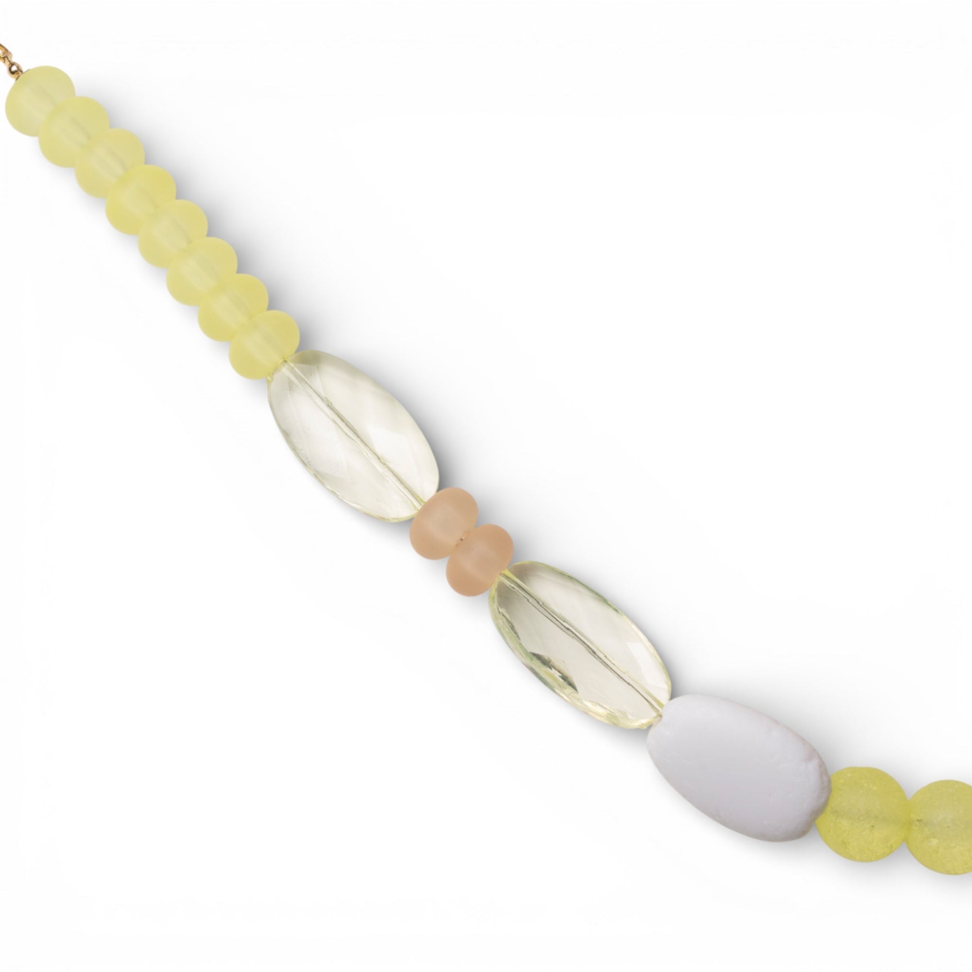 Collana lunga a catena con pietre in acrilico gialle - Mya Accessories