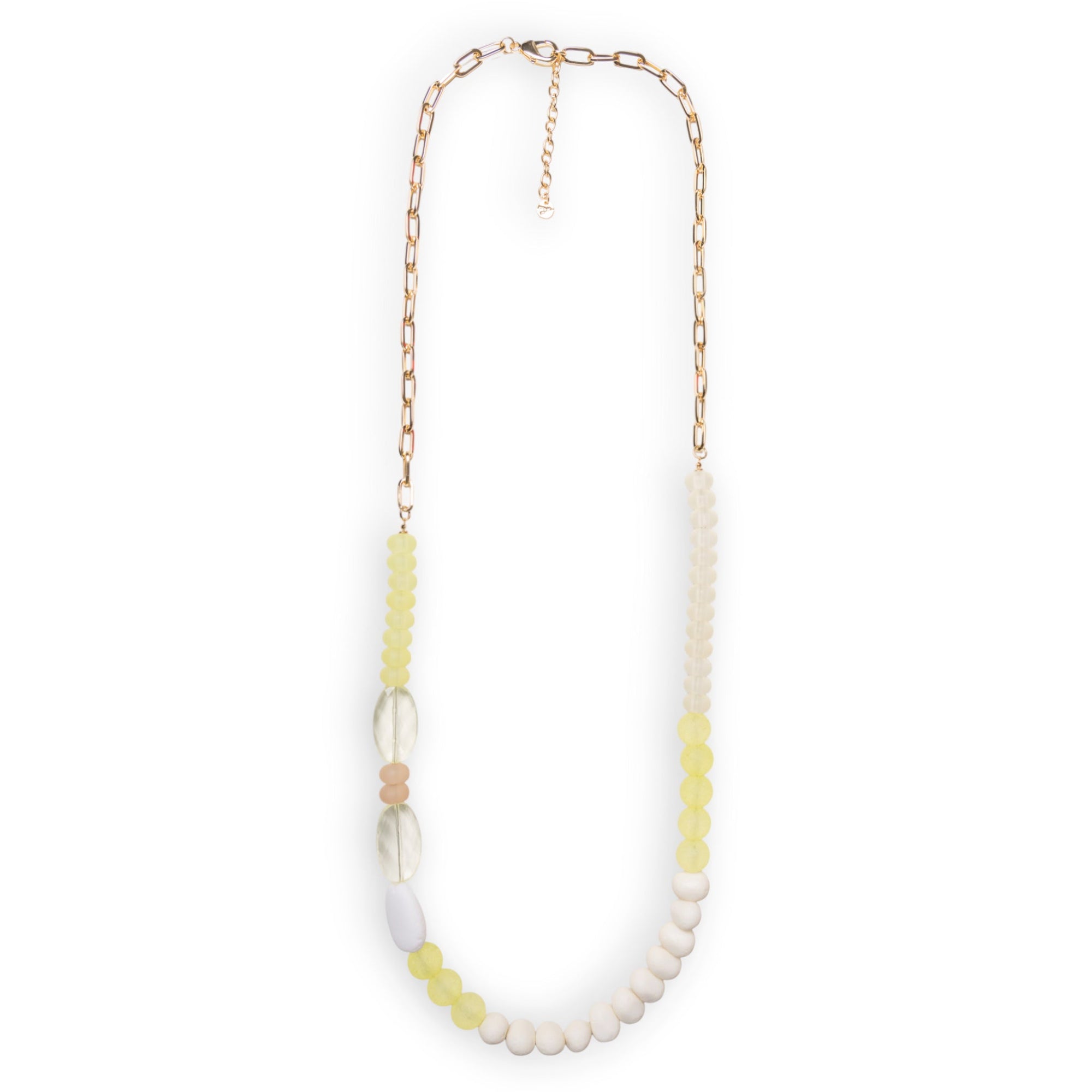 Collana lunga a catena con pietre in acrilico gialle - Mya Accessories