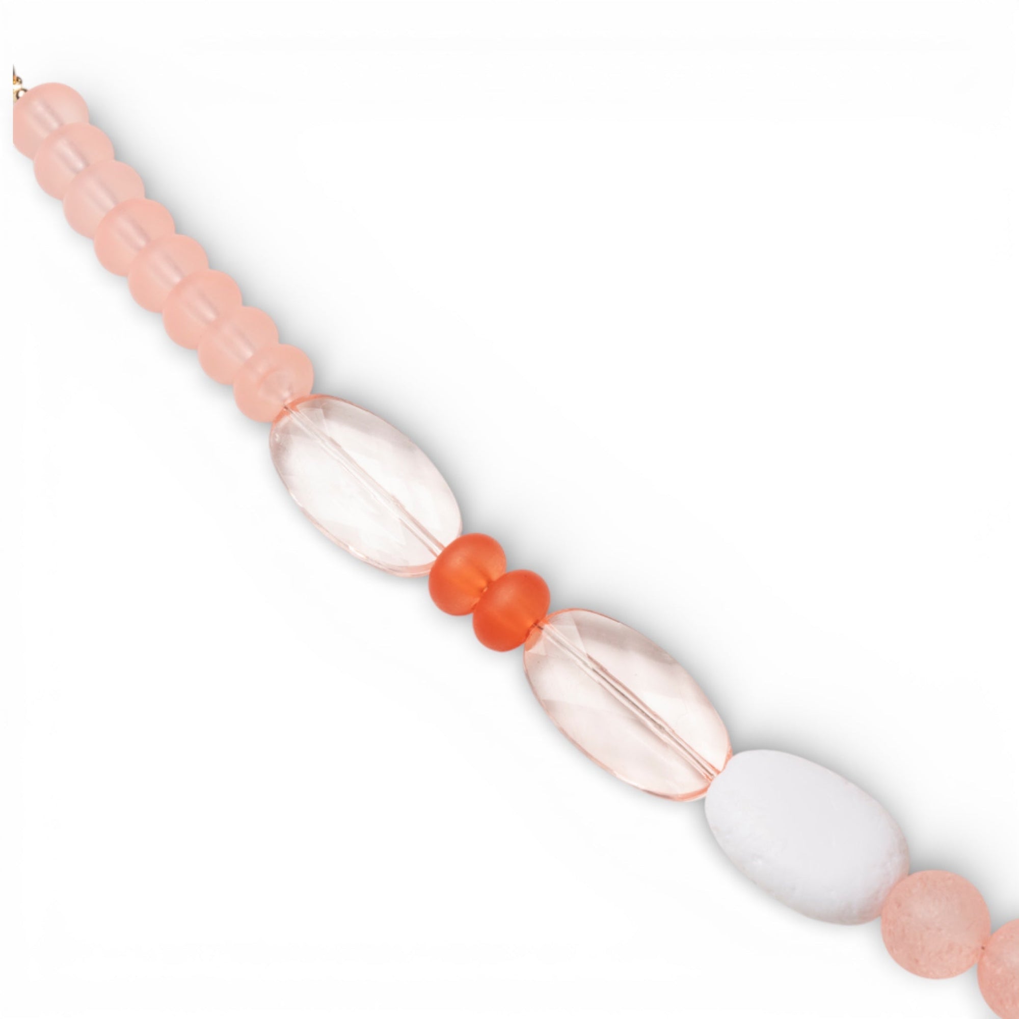 Collana lunga a catena con pietre in acrilico arancio - Mya Accessories