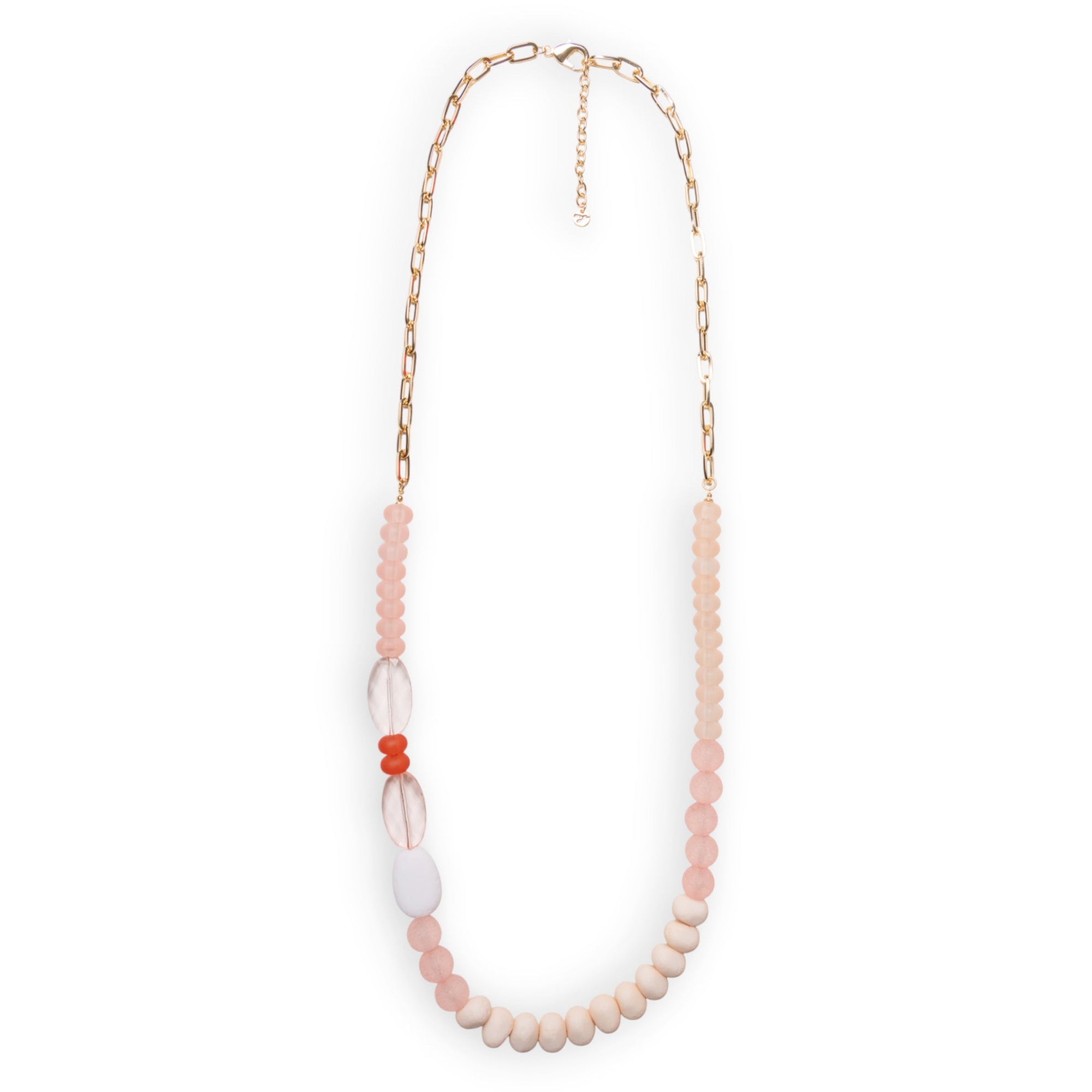 Collana lunga a catena con pietre in acrilico arancio - Mya Accessories