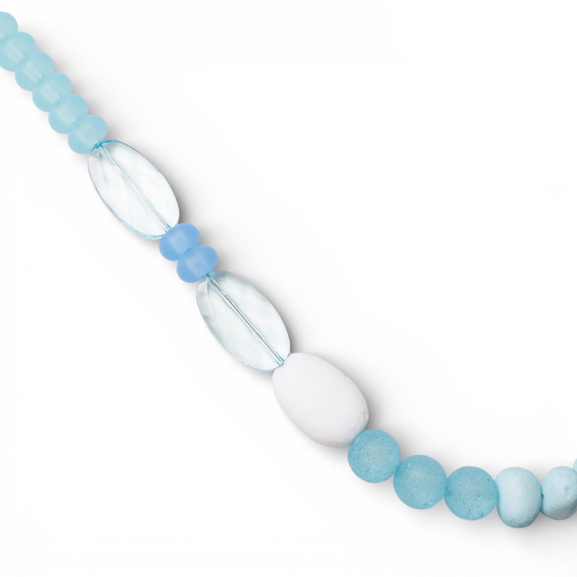 Collana lunga a catena con pietre in acrilico celeste - Mya Accessories