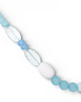 Collana lunga a catena con pietre in acrilico celeste - Mya Accessories
