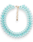 Collana girocollo con sfere in acrilico intrecciate turchesi - Mya Accessories