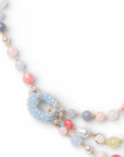 Collana girocollo multilinee con pietre dure e vetro multicolore - Mya Accessories