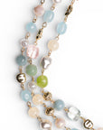 Collana girocollo a tre fili con pietre dure e vetro tono azzurro e verde - Mya Accessories