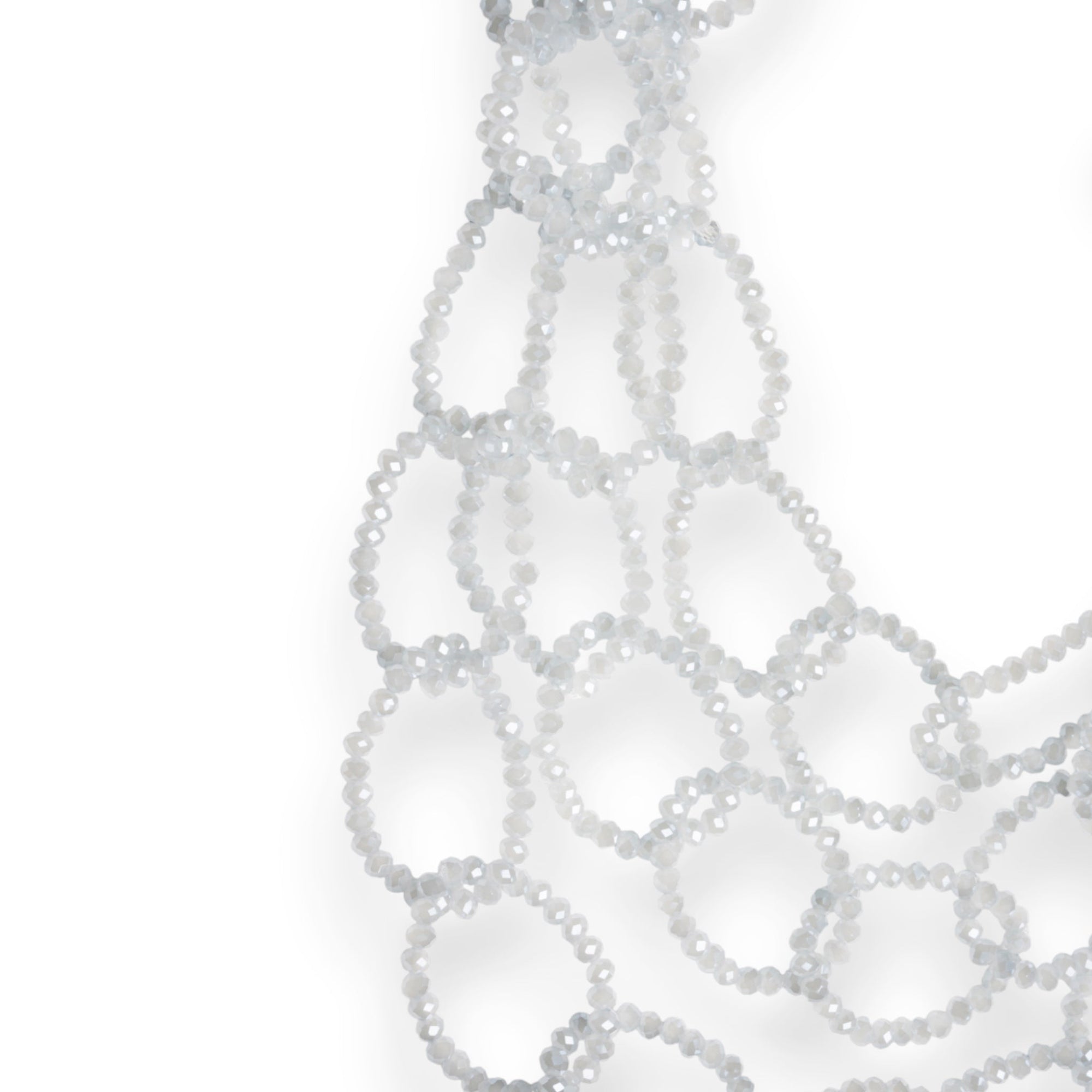 Collana multi fili strutturata con pietre in vetro grigio - Mya Accessories