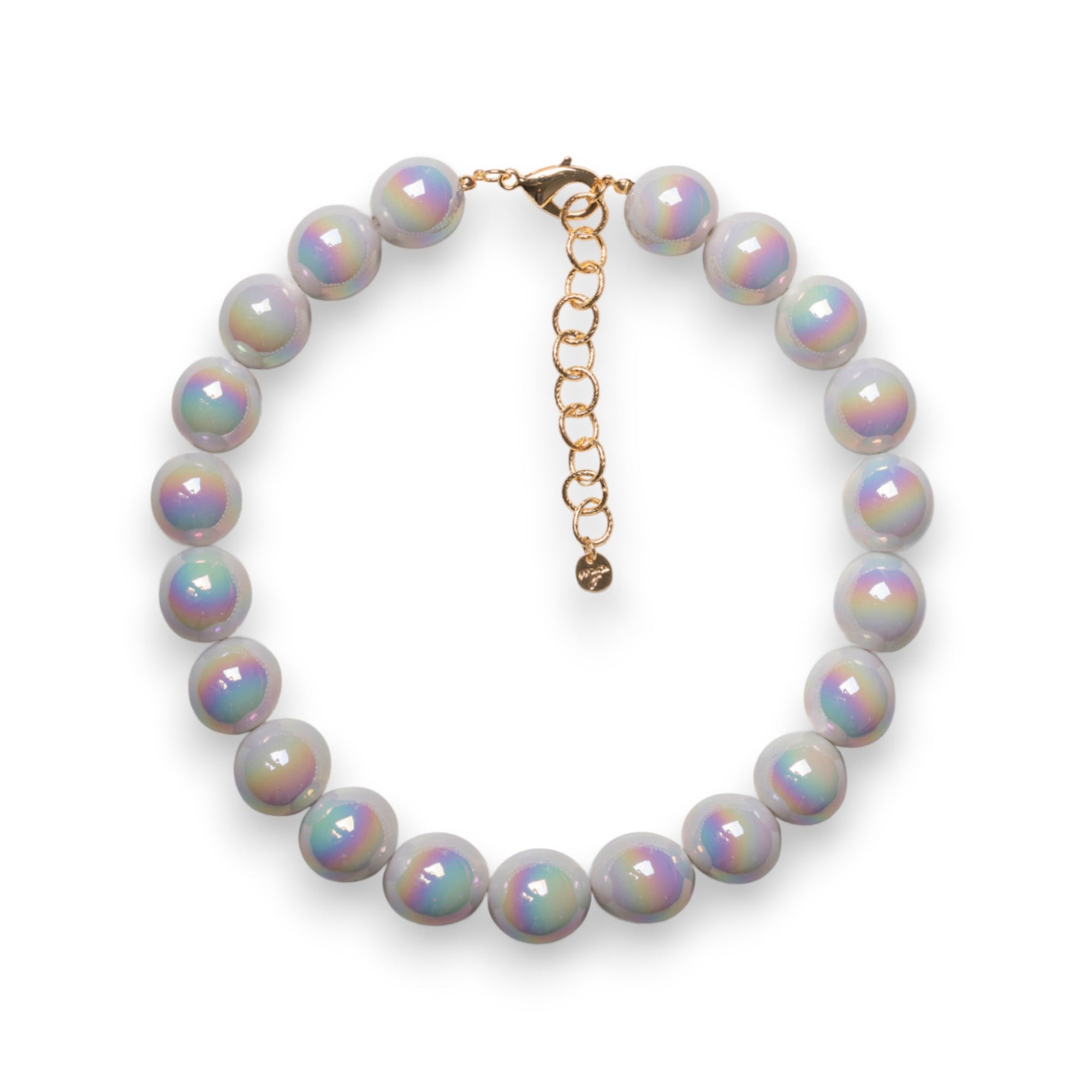 Collana girocollo con sfere in acrilico lucide grigie - Mya Accessories