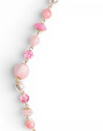 Collana lunga con pietre dure e vetro tono rosa - Mya Accessories