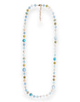 Collana lunga con pietre dure e vetro tono azzurro - Mya Accessories