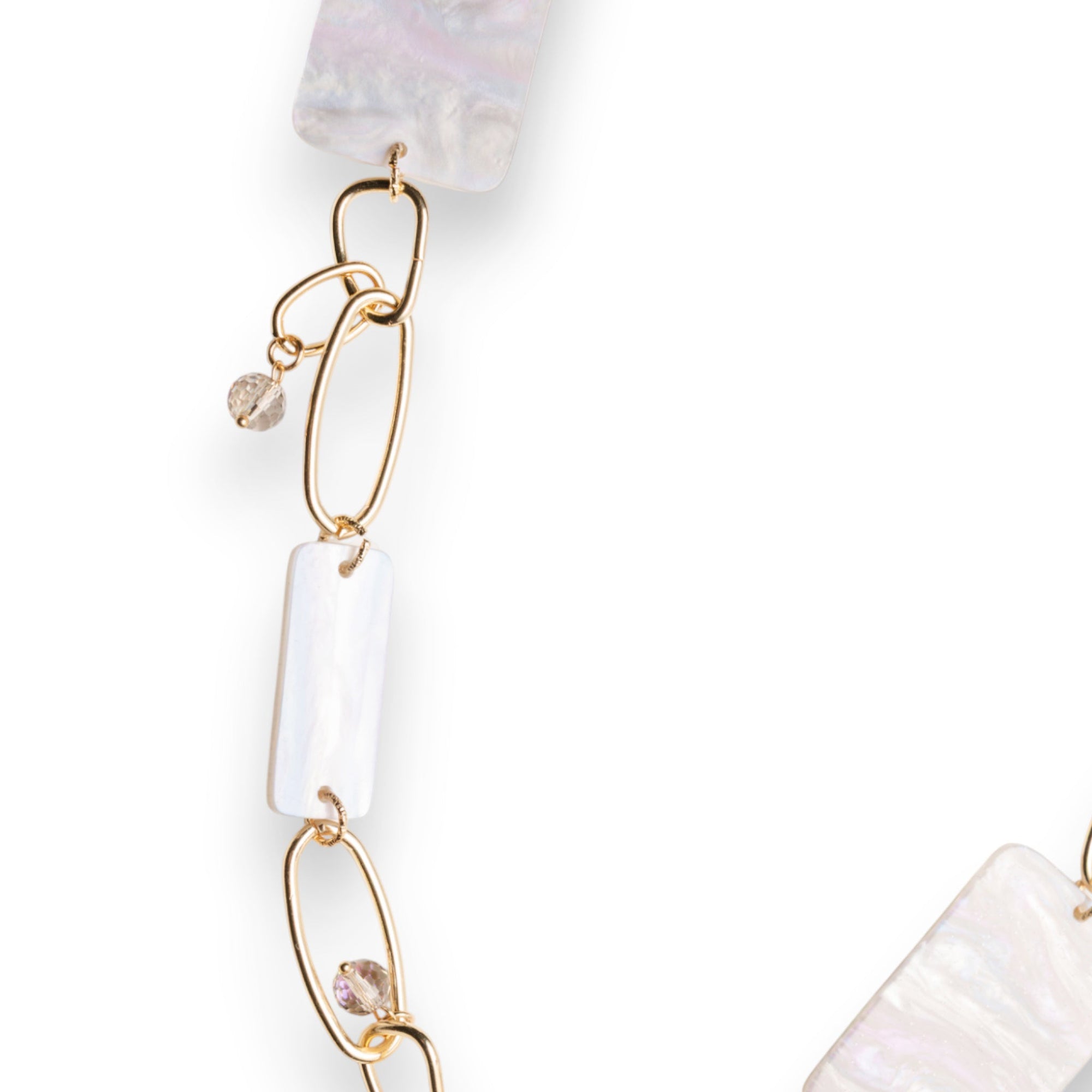 Collana lunga a catena con pietre rettangolari in acrilico lilla - Mya Accessories