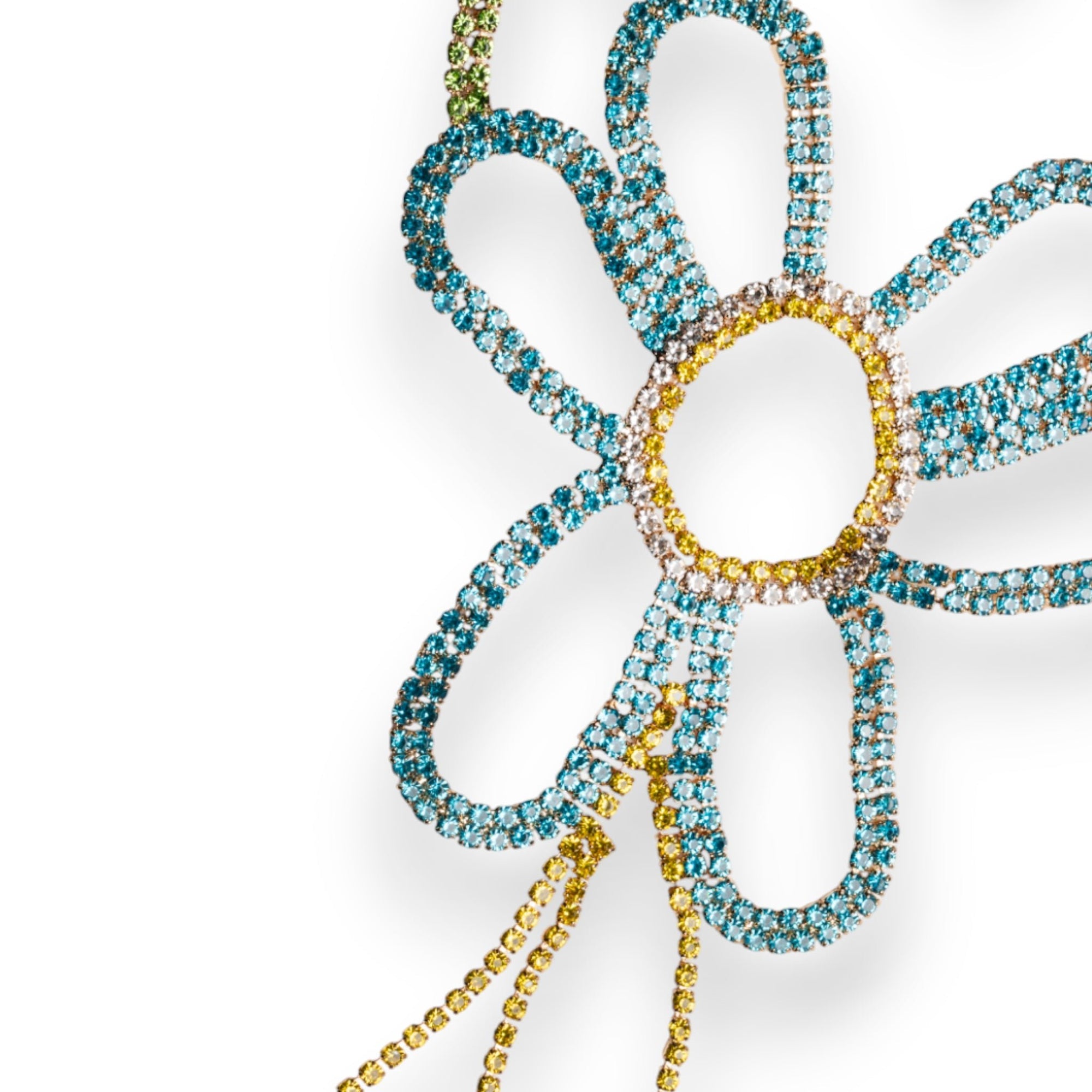 Collana girocollo in filo di strass con pietre in vetro design a fiore multicolore - Mya Accessories