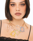Collana girocollo in filo di strass con pietre in vetro design a tulipani multicolore - Mya Accessories