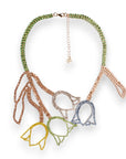 Collana girocollo in filo di strass con pietre in vetro design a tulipani multicolore - Mya Accessories