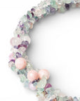 Collana girocollo con intreccio di pietre dure grigie e rosa - Mya Accessories