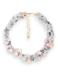 Collana girocollo con intreccio di pietre dure grigie e rosa - Mya Accessories