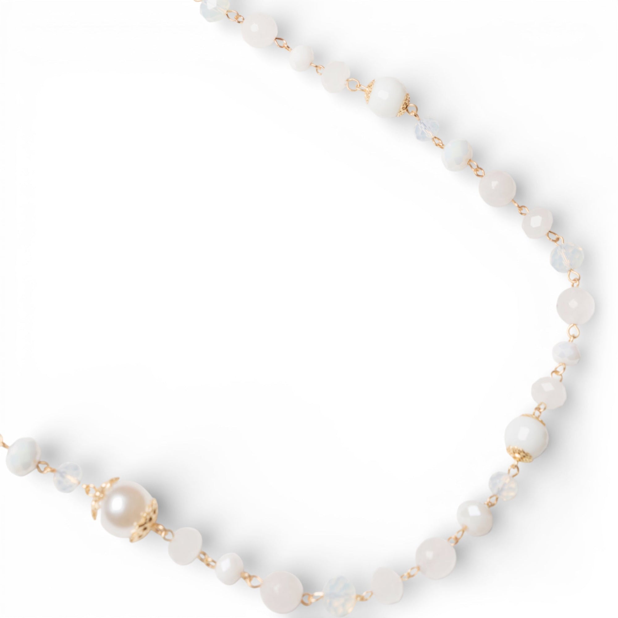 Collana lunga con pietre dure bianche - Mya Accessories