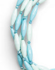 Collana girocollo multi fili con elementi ovali in acrilico turchese - Mya Accessories
