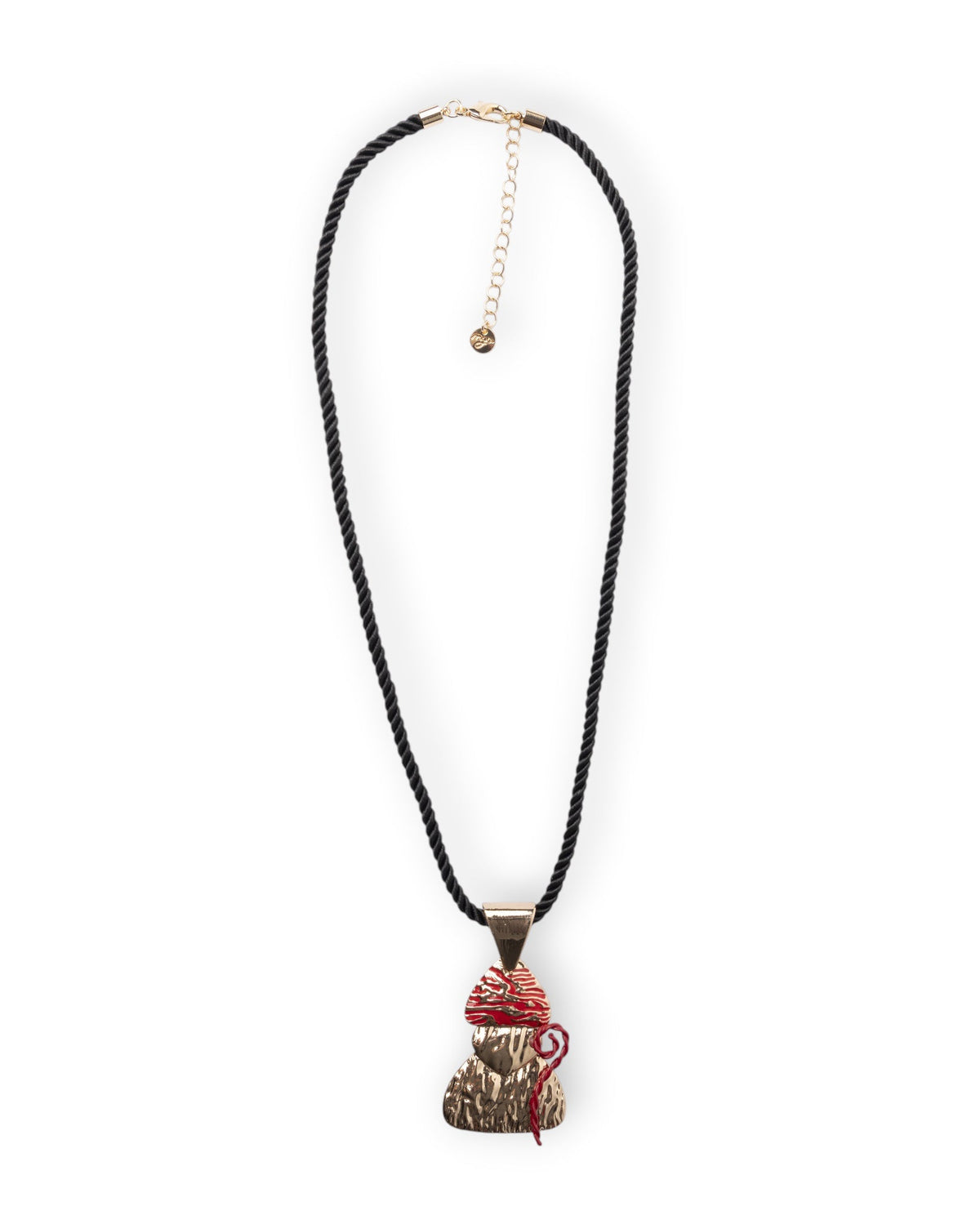 Collana in corda nera con pendente san Gennaro in metallo - Mya Accessories