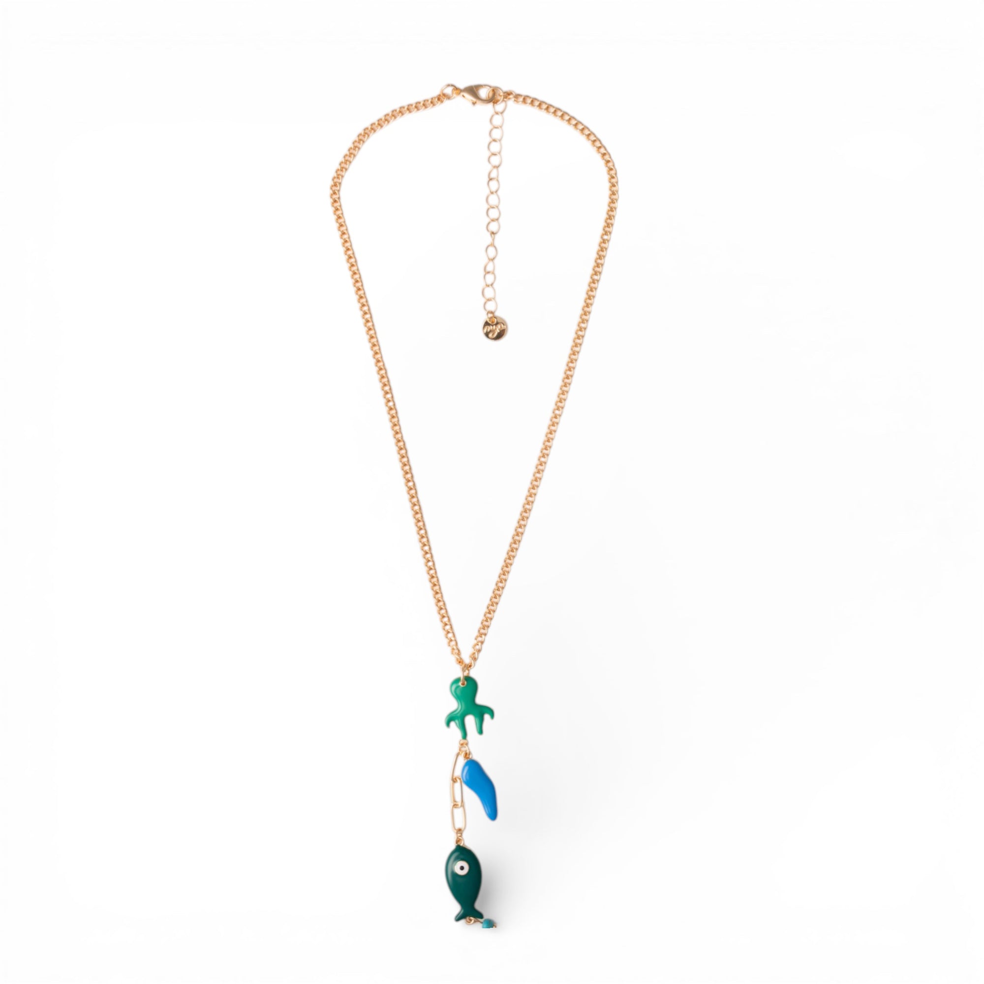 Collana a catena sottile con pendenti charms marini smaltati - Mya Accessories