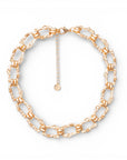 Collana girocollo in metallo con maglia rettangolare martellata - Mya Accessories