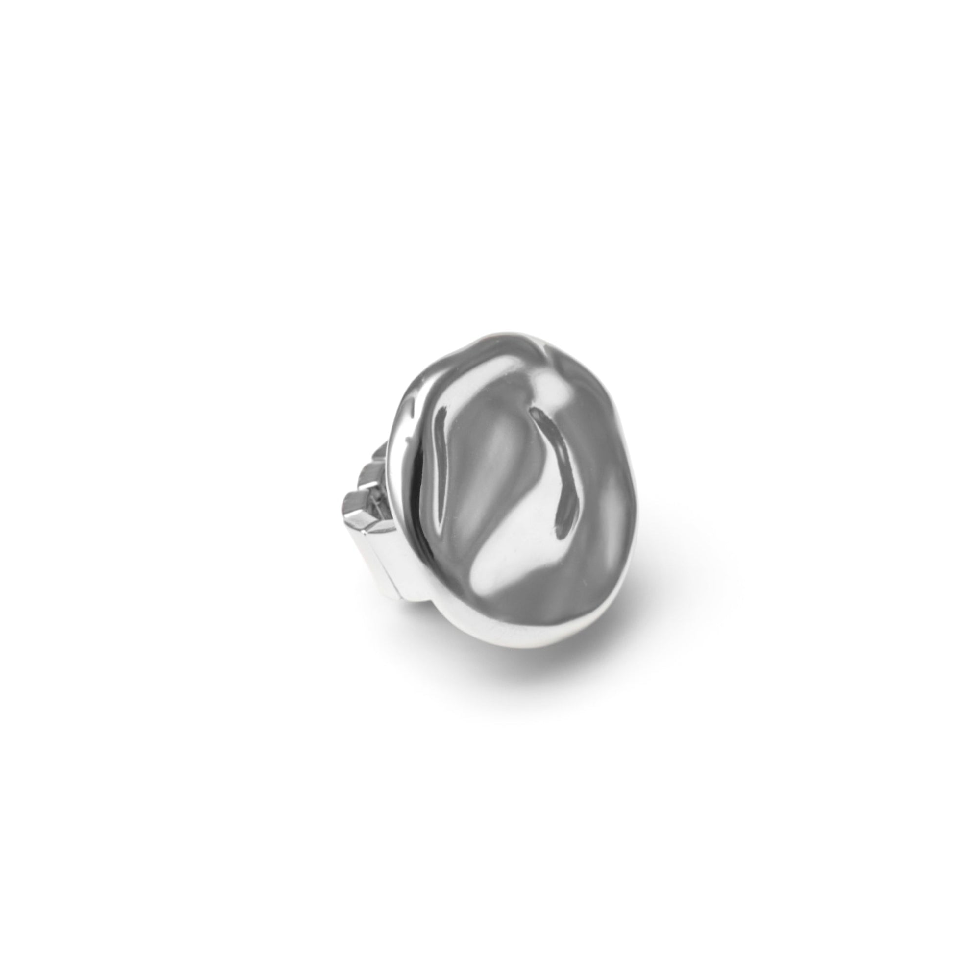 Anello elastico in metallo a base circolare martellata - Mya Accessories