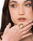 Anello elastico in metallo a base circolare forata - Mya Accessories