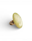 Anello elastico in metallo con pietra ovale in acrilico marmorizzata verde - Mya Accessories