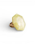 Anello elastico in metallo con pietra esagonale in acrilico marmorizzata verde - Mya Accessories