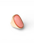 Anello elastico in metallo antichizzato con pietra in resina rosa - Mya Accessories