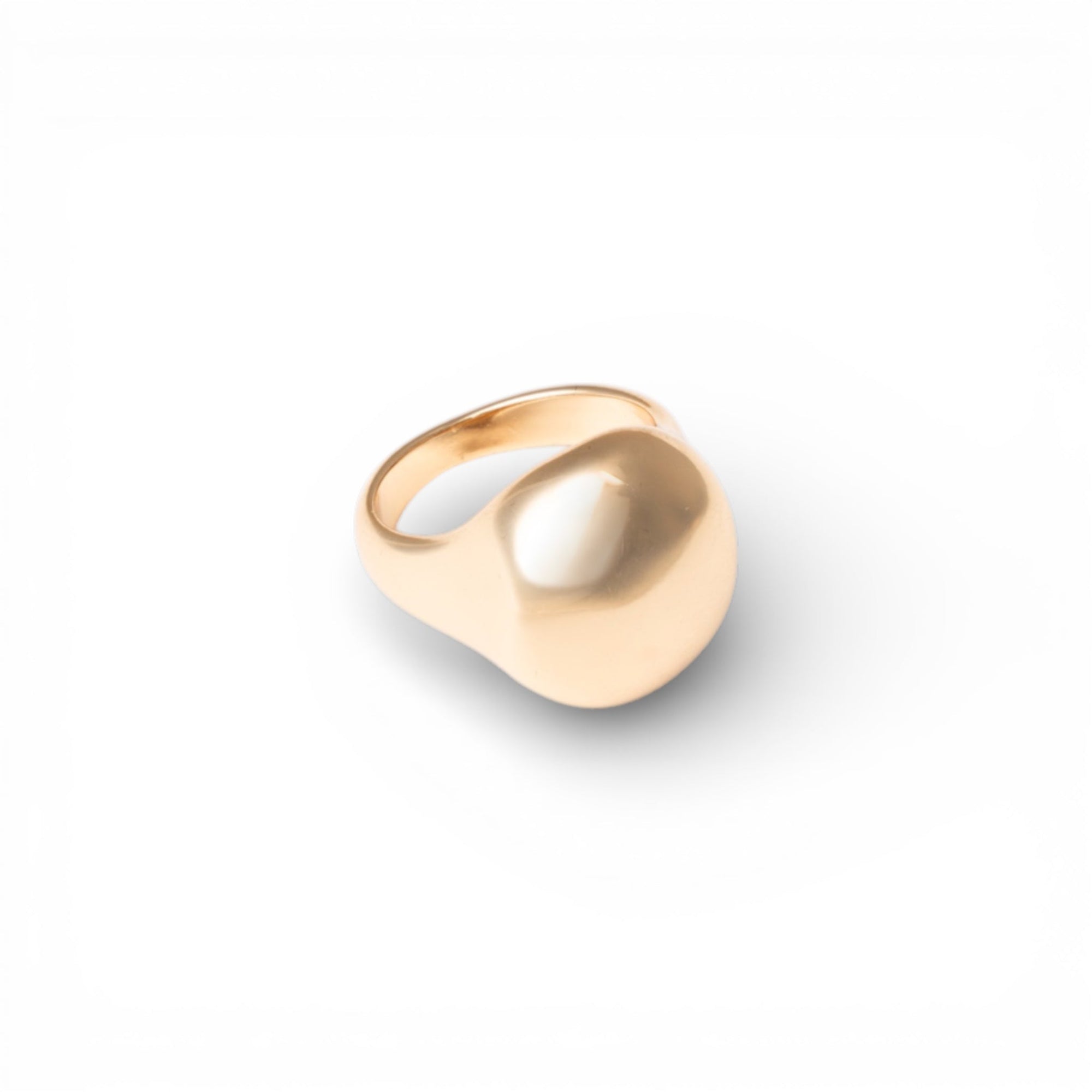 Anello in metallo lucido con leggera bombatura - Mya Accessories