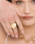 Anello in metallo lucido a fascia larga - Mya Accessories