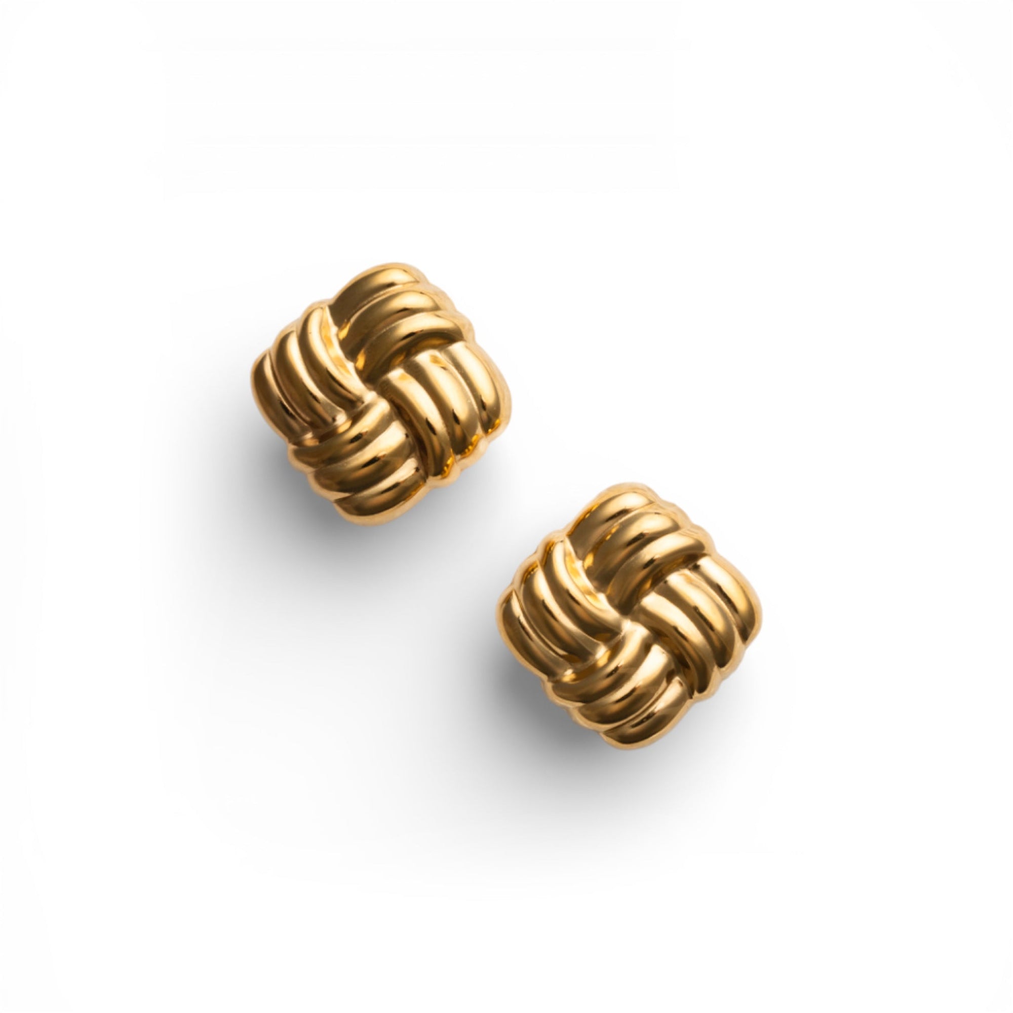 Orecchini con design quadrato rigato in acciaio - Mya Accessories