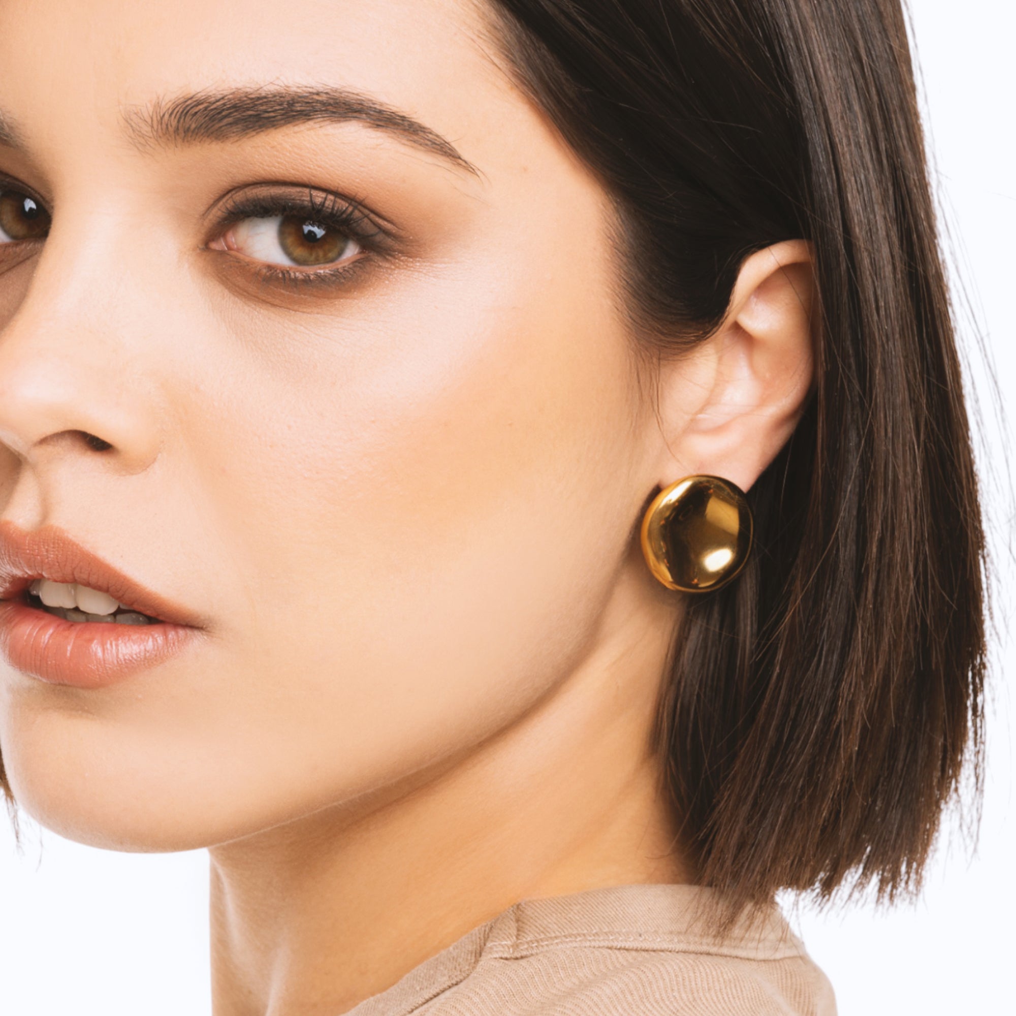 Orecchini in acciaio circolari martellati - Mya Accessories