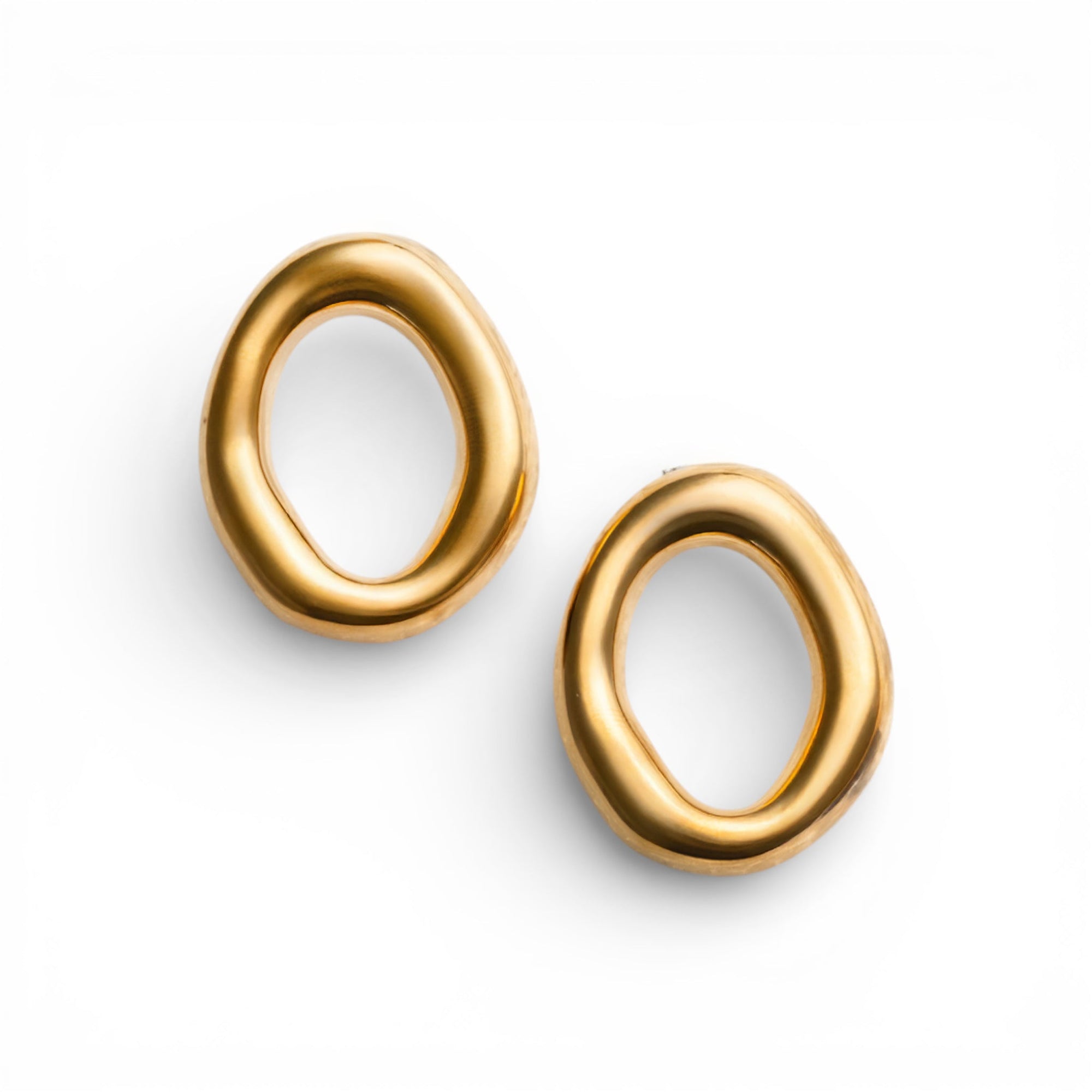 Orecchini in acciaio circolari forati - Mya Accessories