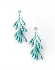 Orecchini pendenti tono celeste con pietre in vetro - Mya Accessories