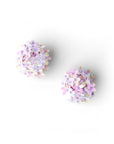 Orecchini a base circolare con fiorellini lilla - Mya Accessories