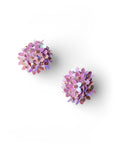 Orecchini a base circolare con fiorellini viola - Mya Accessories