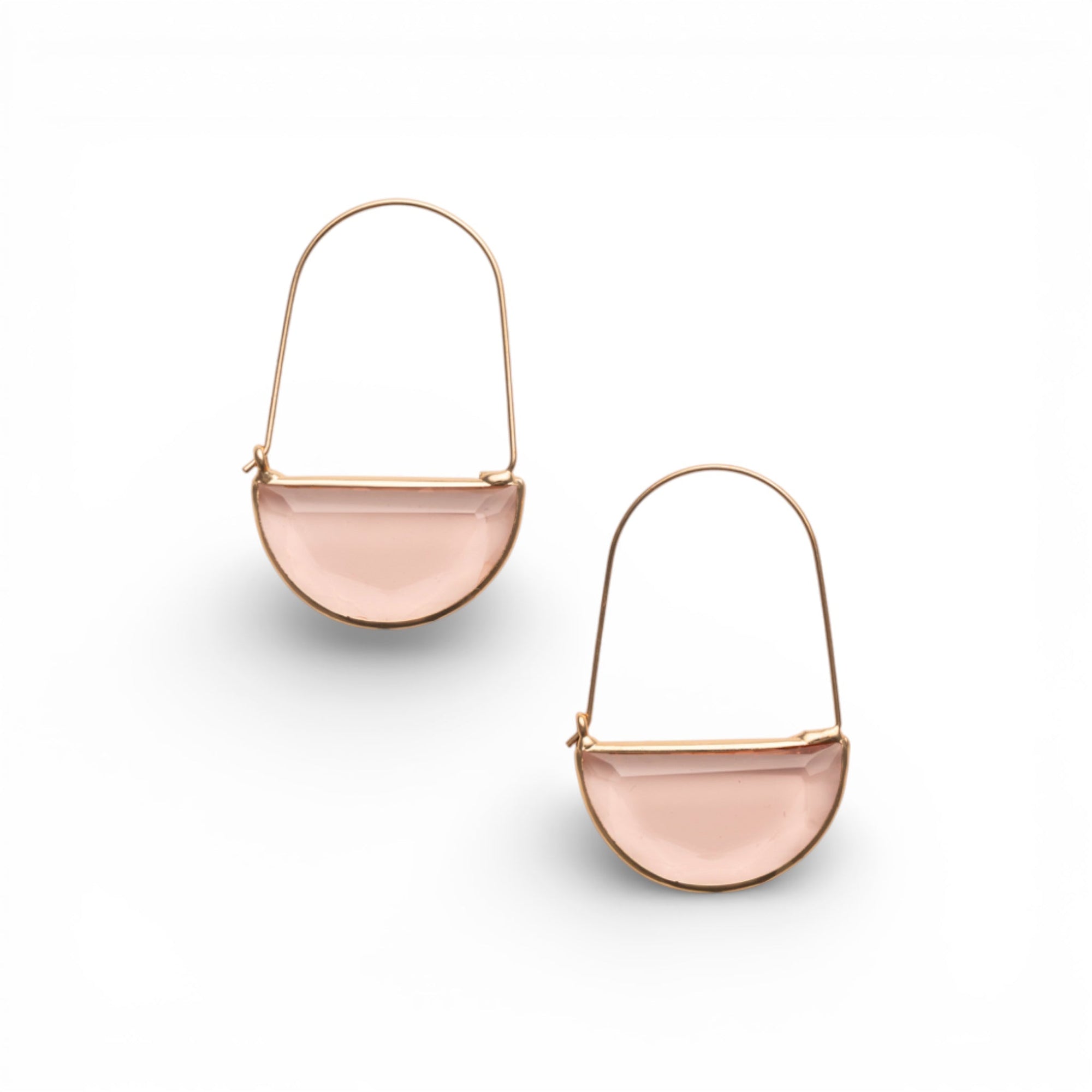 Orecchini con filo in ottone e pietra in vetro champagne - Mya Accessories