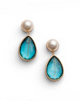 Orecchini pendenti con pietra a goccia in acrilico trasparente blu - Mya Accessories
