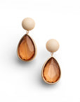 Orecchini pendenti con pietra a goccia in acrilico trasparente arancio - Mya Accessories