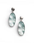Orecchini pendenti ovali smaltati celeste - Mya Accessories