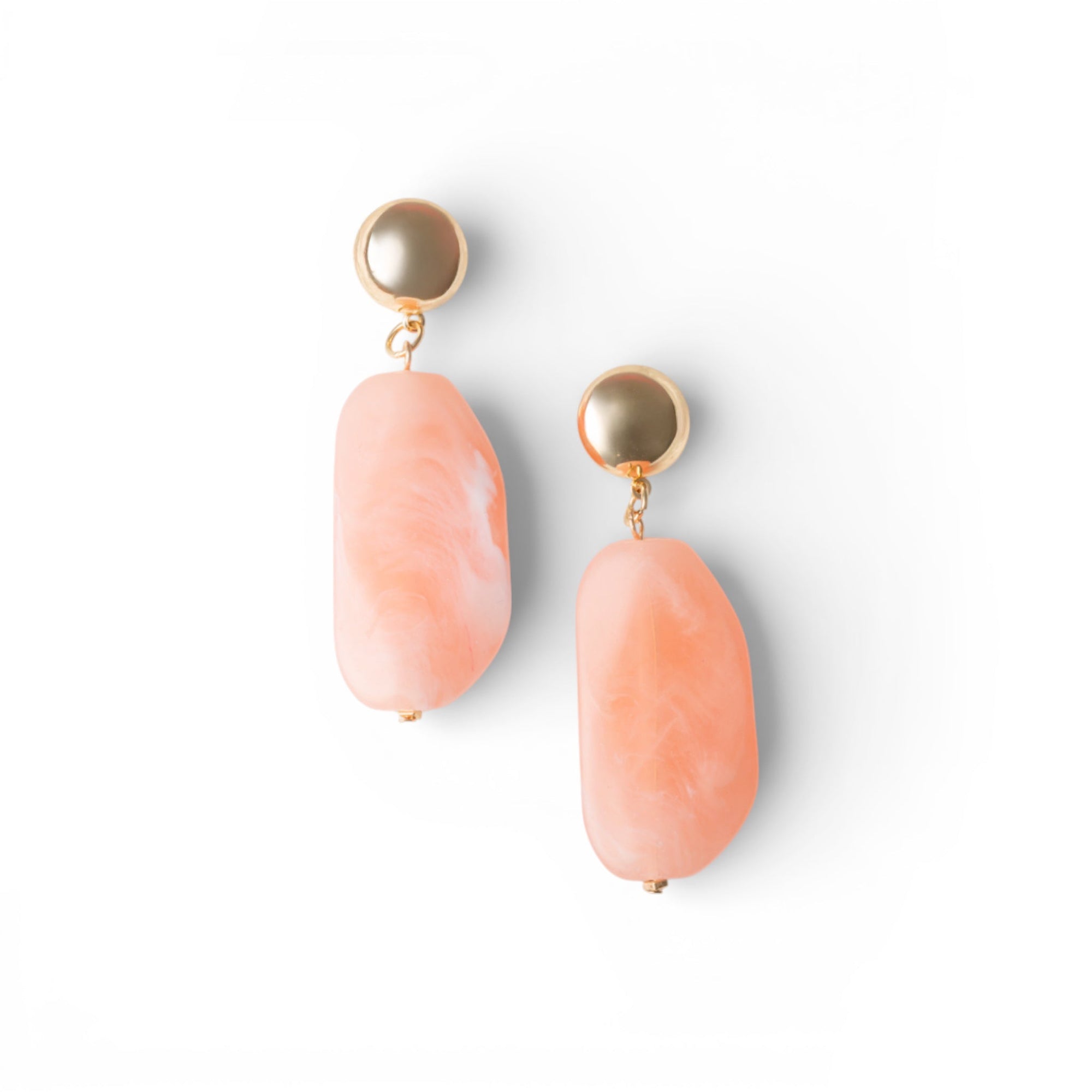 Orecchini pendenti con pietra in acrilico rosa - Mya Accessories