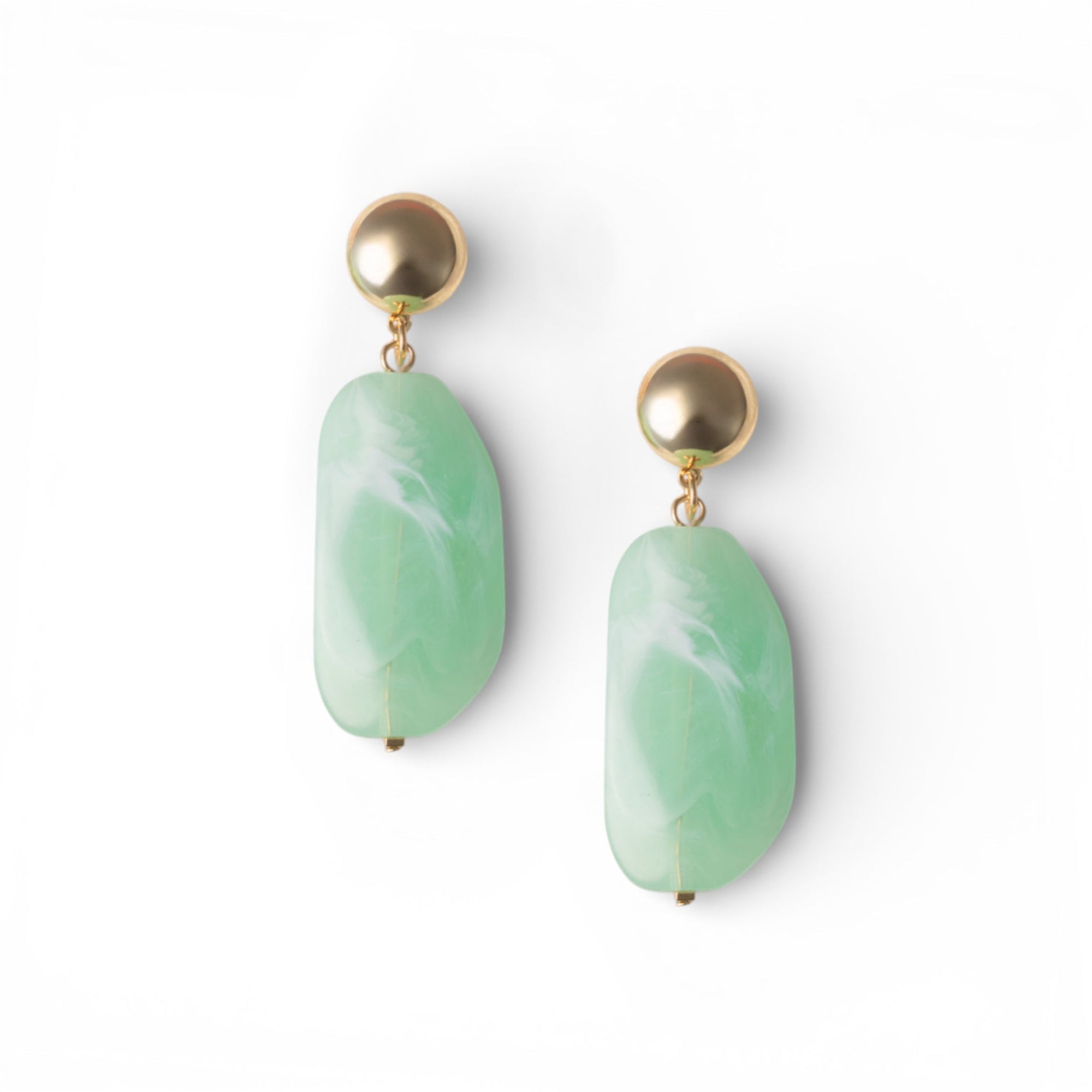 Orecchini pendenti con pietra in acrilico verde - Mya Accessories