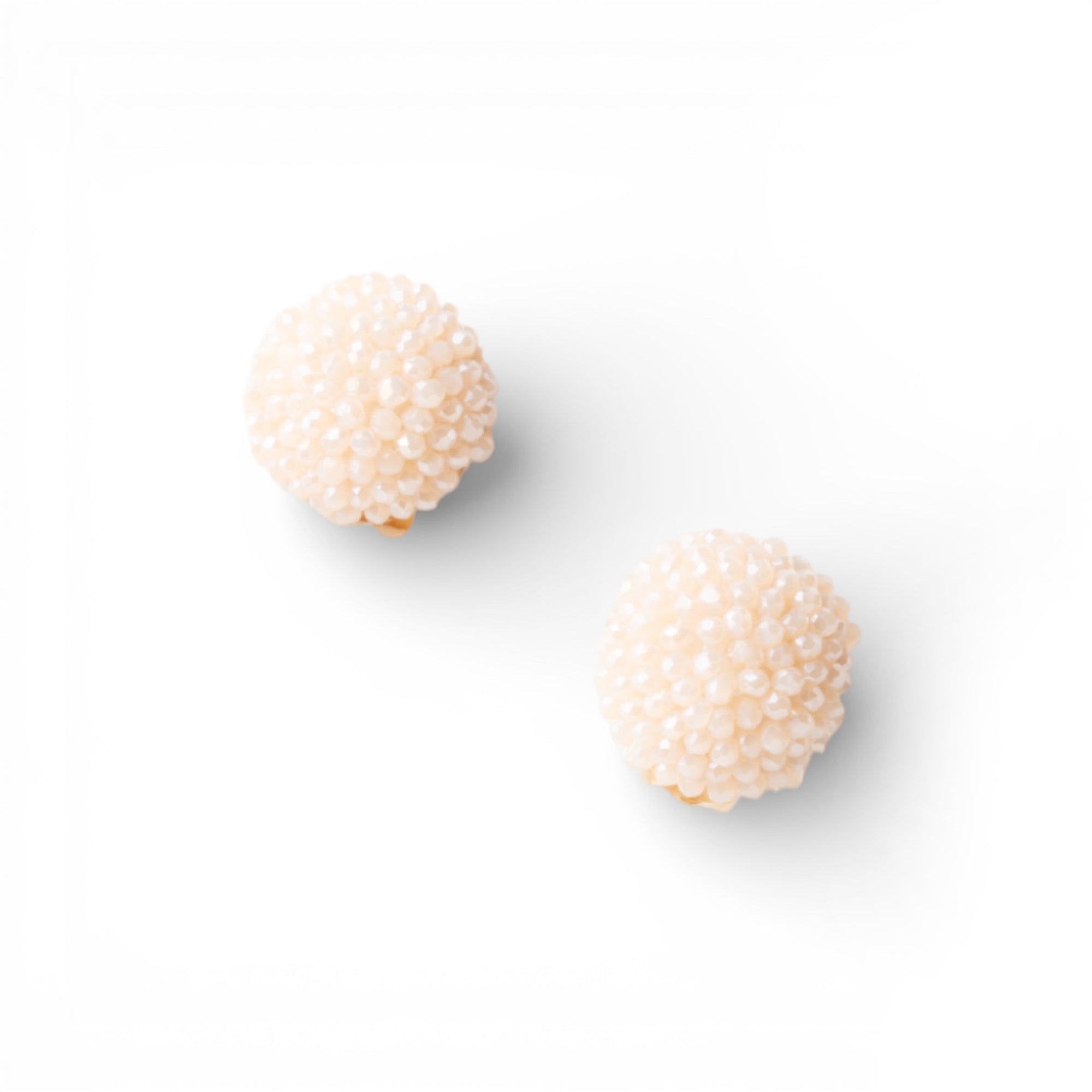 Orecchini a clip circolari con piccole pietre in vetro rosa - Mya Accessories