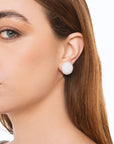 Orecchini a clip circolari con piccole pietre in vetro bianche - Mya Accessories